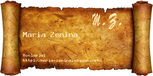 Maria Zenina névjegykártya